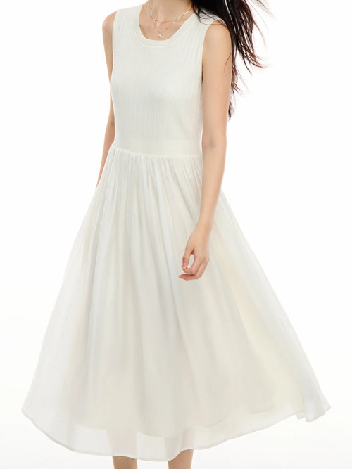 DUSHU Sleeveless Versatile Long Elegant French Style Dress 2024 New