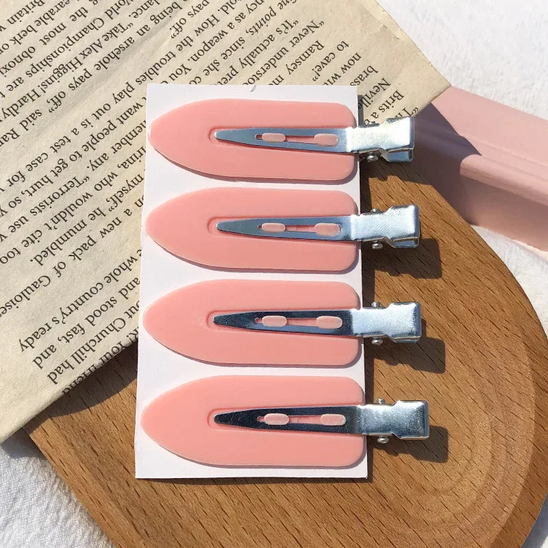 4pcs/set No Bend Seamless Hair Clips Side Bangs Barrette Makeup