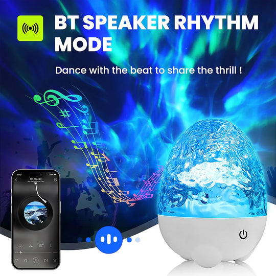 Dynamic Rotating Dinosaur Egg Mood Night Light, 13 Color Changing, USB Rechargeable Projector Lamp with Touch & Remote for Room