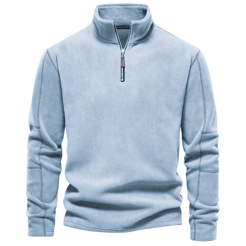 Autumn Winter New Warm Polo Shirts Men's Lamb Wool Sweatshirt Standing