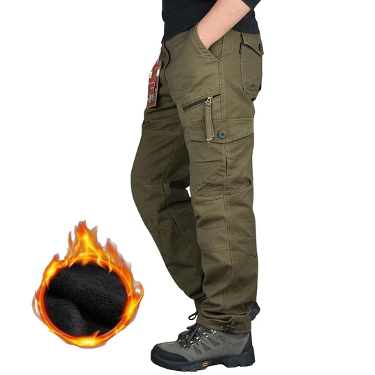 Men's Winter Fleece Pants Work Overalls Thermal Warm Black Camouflage