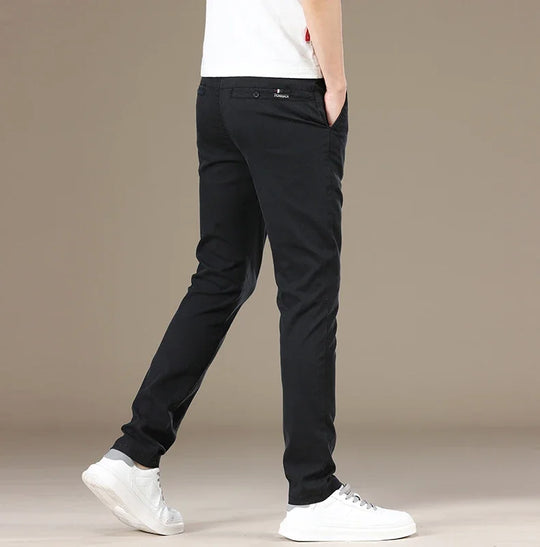New 2025 Summer Lyocell Fabric Mens Casual Pants Hight Quality Fashion Slim Business Trousers Brand Elastic Soft Cargo Pants