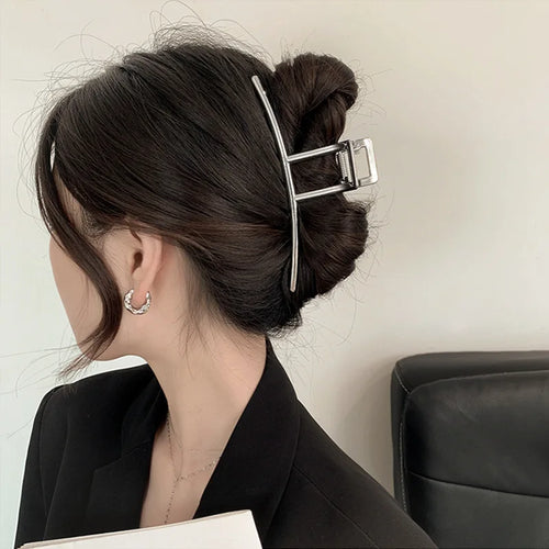 Metal Geometric Hair Claw Crab Hairpins Fashion Cross Hair Clips