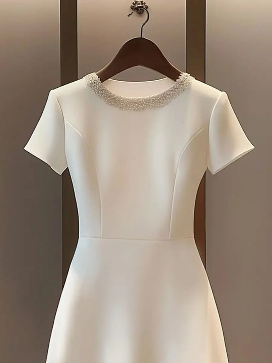 High End Dress for Women French Style Light Luxury Simple Patchwork