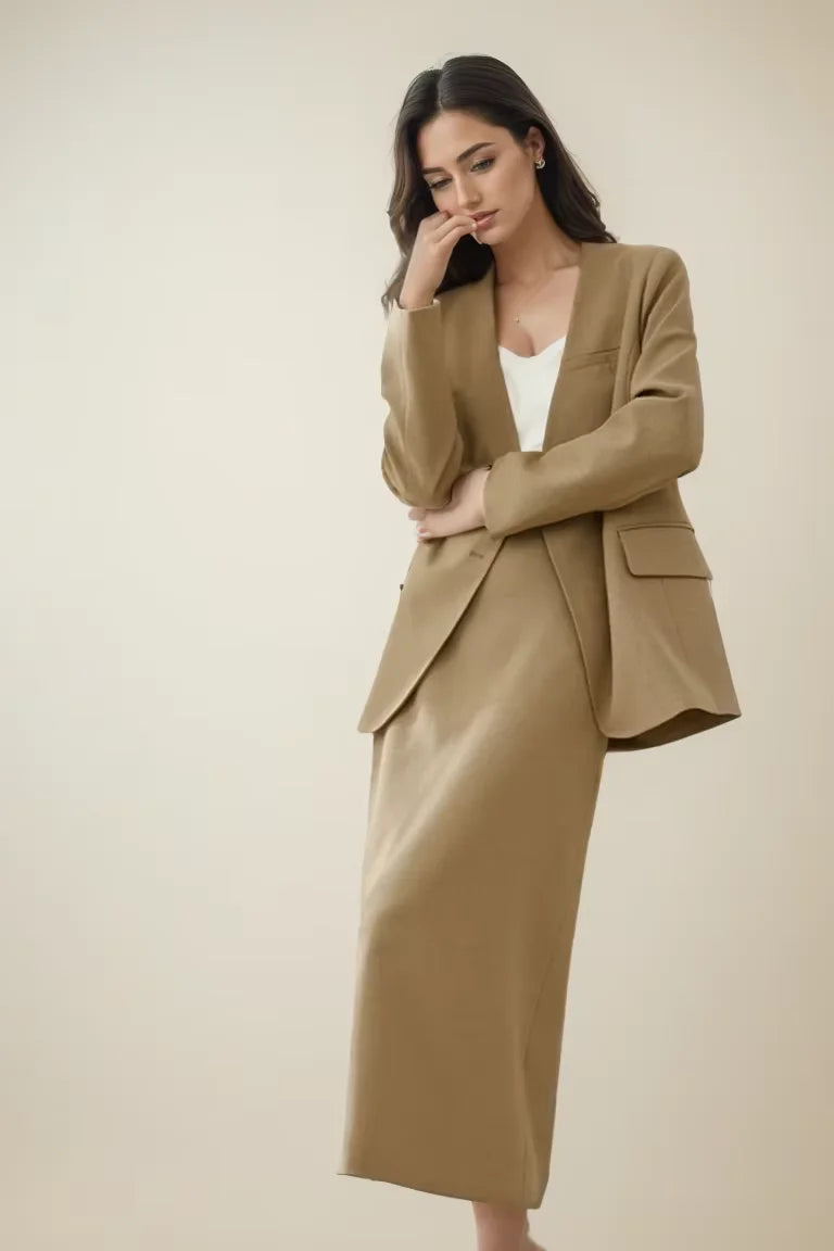 Vimly 2024 Spring Outfits Blazer Skirt 2 Pieces Sets for Women Elegant