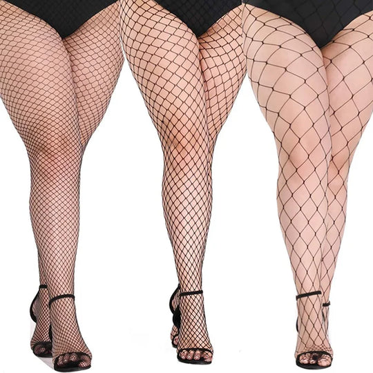 Plus Size Sexy Lolita Fishnet Body Stockings High Elastic Fish Net