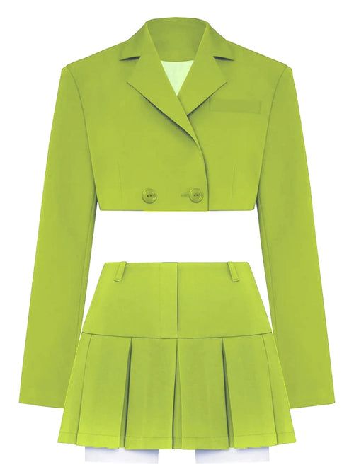 Taruxy Green New Blazers For Women Cropped Coats Jacket Summer Casual