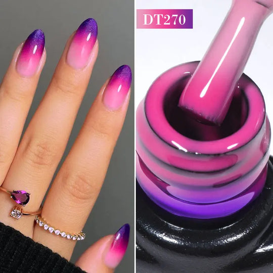 MEET ACROSS 7ml Thermal Gel Nail Polish Manicure 3 Layers Temperature Changing UV Gel Semi Permanent Soak Off Varnish Nail Art