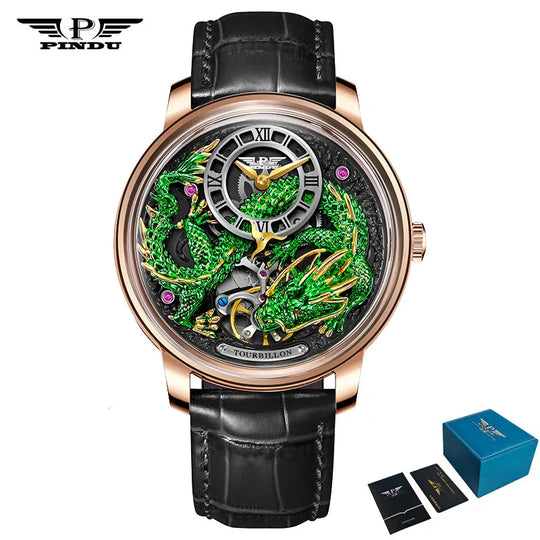 Men's Mechanical Watch Dragon Series M2797B Automatic Movement Leather Sapphire Men Wristwatches