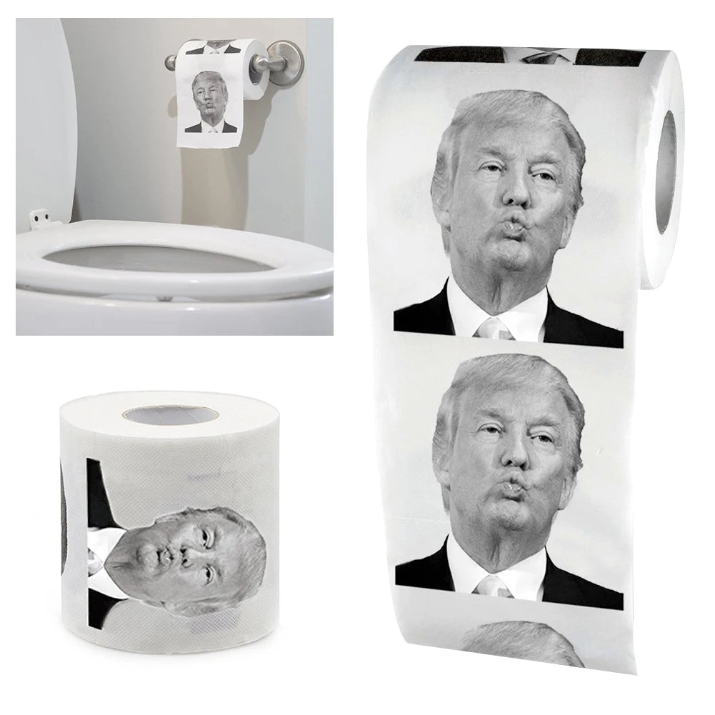 Novelty Donald Trump Kiss Printed Toilet Paper Roll Prank Joke Napkin