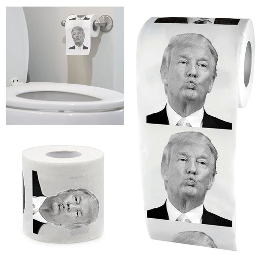 Novelty Donald Trump Kiss Printed Toilet Paper Roll Prank Joke Napkin