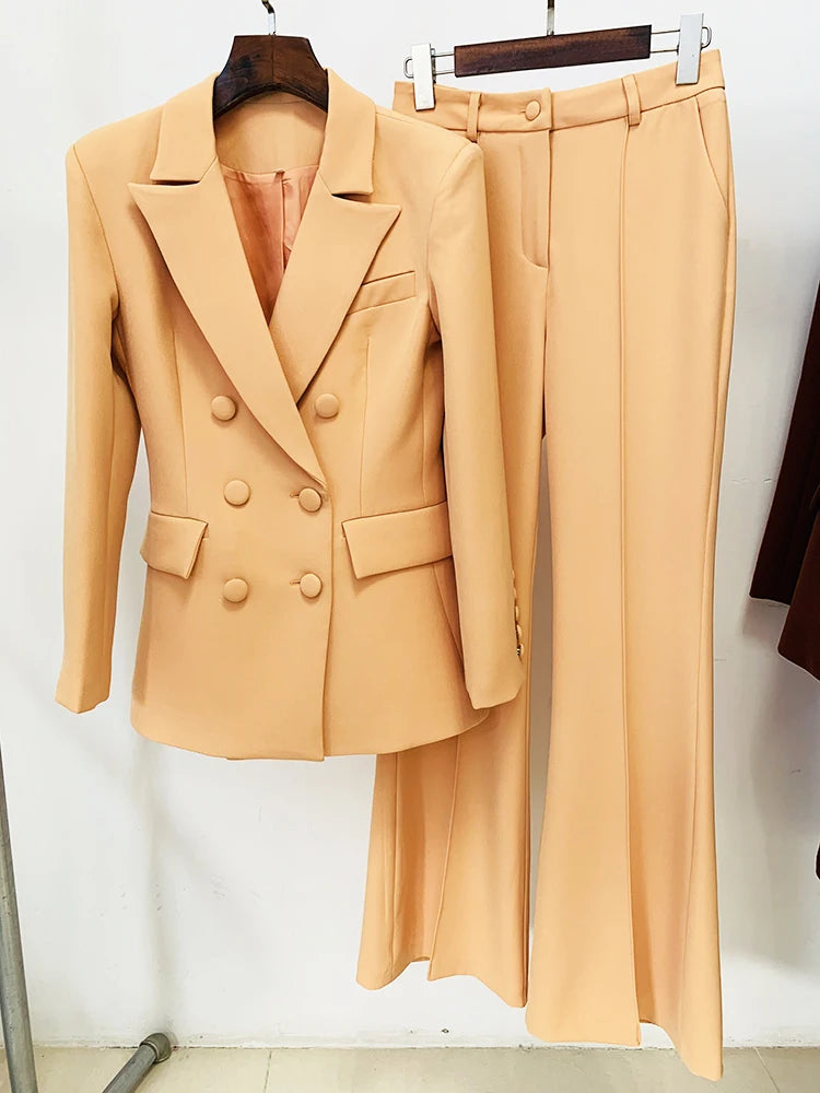 HIGH STREET Newest 2024 Designer Suit Set Women's Career Fashion