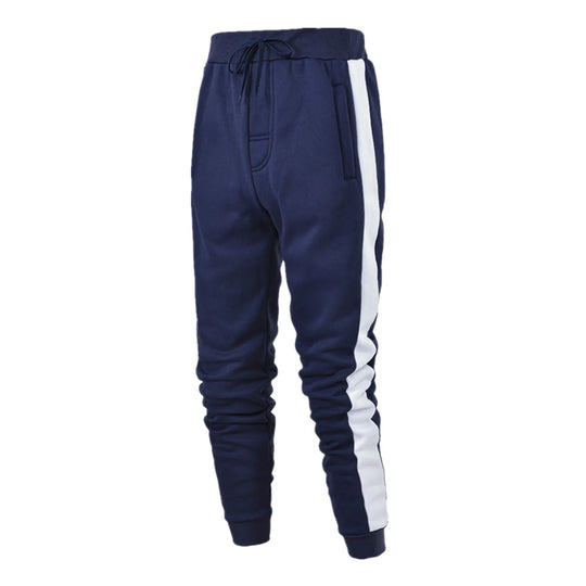 Mens Casual Hip Hop Pants Lace up Track Cuff Spliced Solid Color