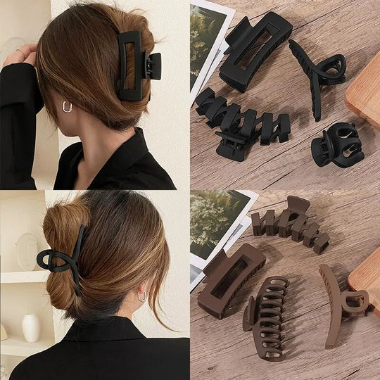 4/5/7Pcs Headwear Set Women Fashion Claw Clip Coffee Black Acrylic
