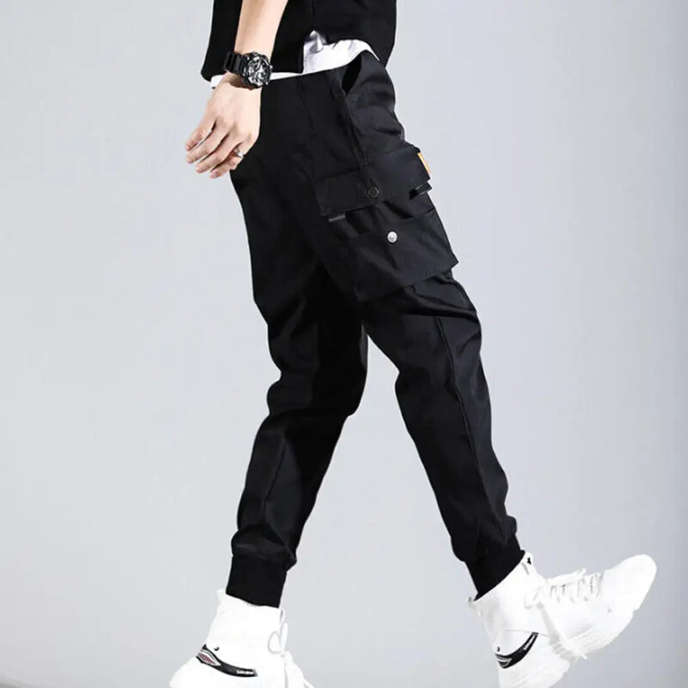 Men Cargo Tactical Pants Work Combat Multi-pockets Casual Training