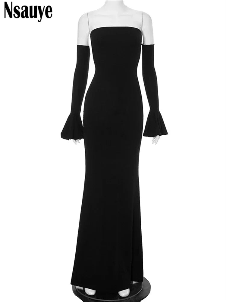 Nsauye Autumn Chic Elegant Women Sexy Evening Birthday Party Night