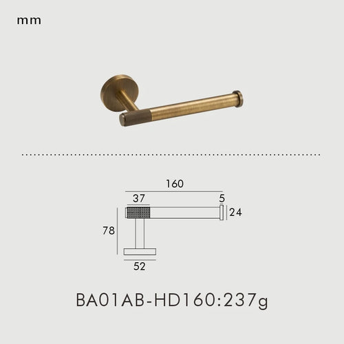 NU Brass Knurled Antique Bronze Bathroom Hardware Towel Rack