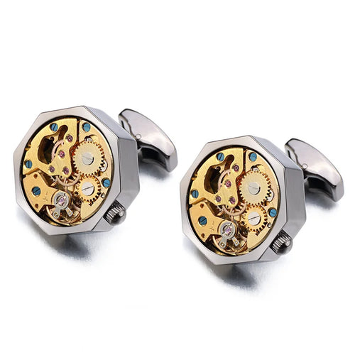 Brand Designer Watch Movement Cufflinks For Mens Business Wedding