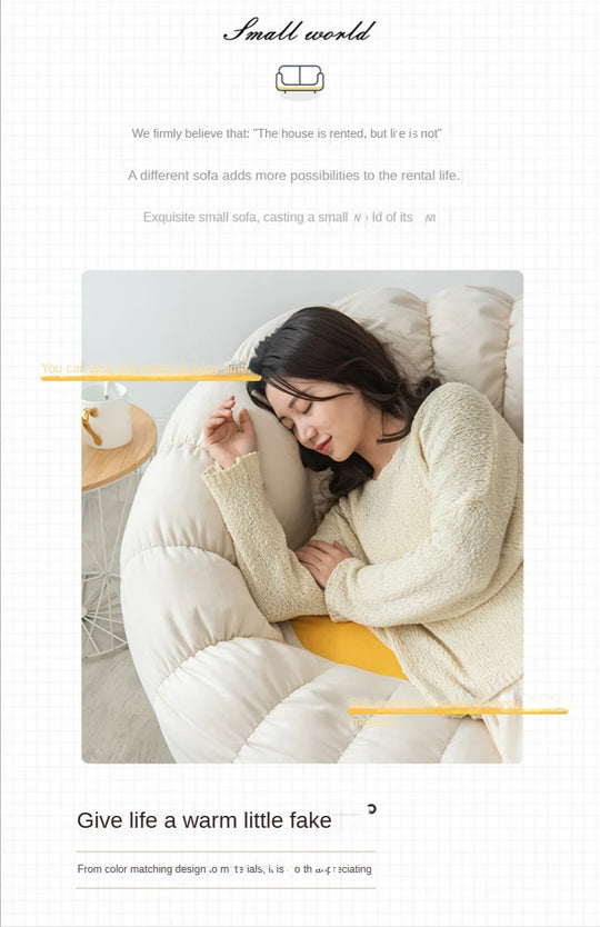 Lazy Sofa Single Seat Sleep rest Sofa Tatami Furniture sofas for living room comfortable Lazy Sofa Bean Bag Sofa with Stool