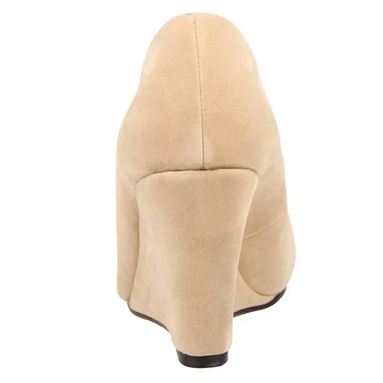 Women Wedge Shoes Spring Autumn Classic Sexy Pointed Toes Platform High Heels Pumps Black Office Lady Party Dress Wedding Shoe
