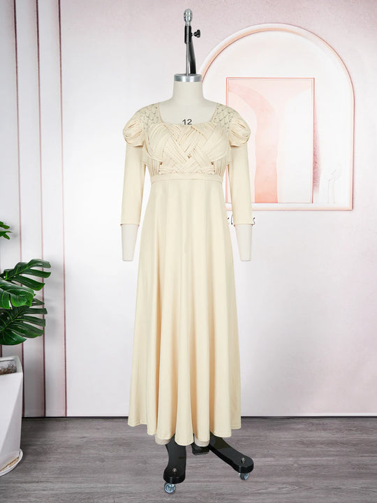 Curvy Elegant African Maxi Dress Half Sleeve Wedding Evening Gown for Women 2026 New Fashion Turkey Muslim Party Dress
