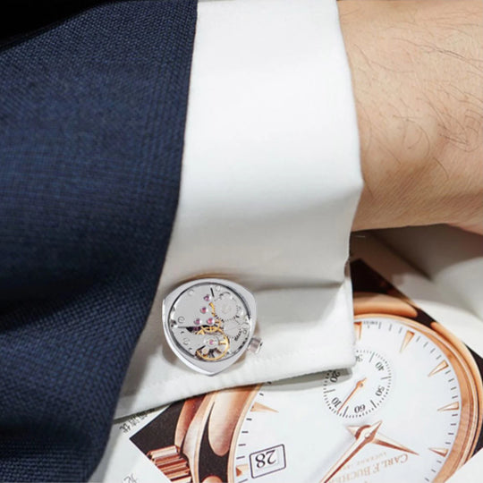 Brand Designer Watch Movement Cufflinks For Mens Business Wedding