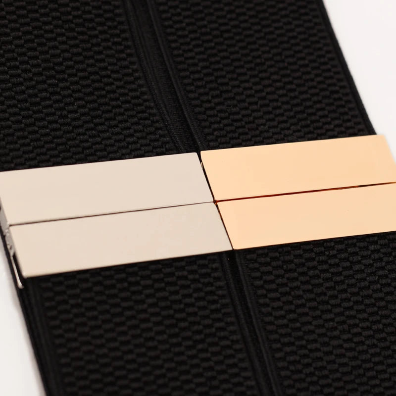 New Wide Elastic Black Belt Dress Stretch Waist Belts Women Dress Coat