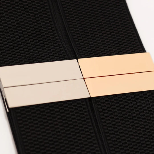 New Wide Elastic Black Belt Dress Stretch Waist Belts Women Dress Coat