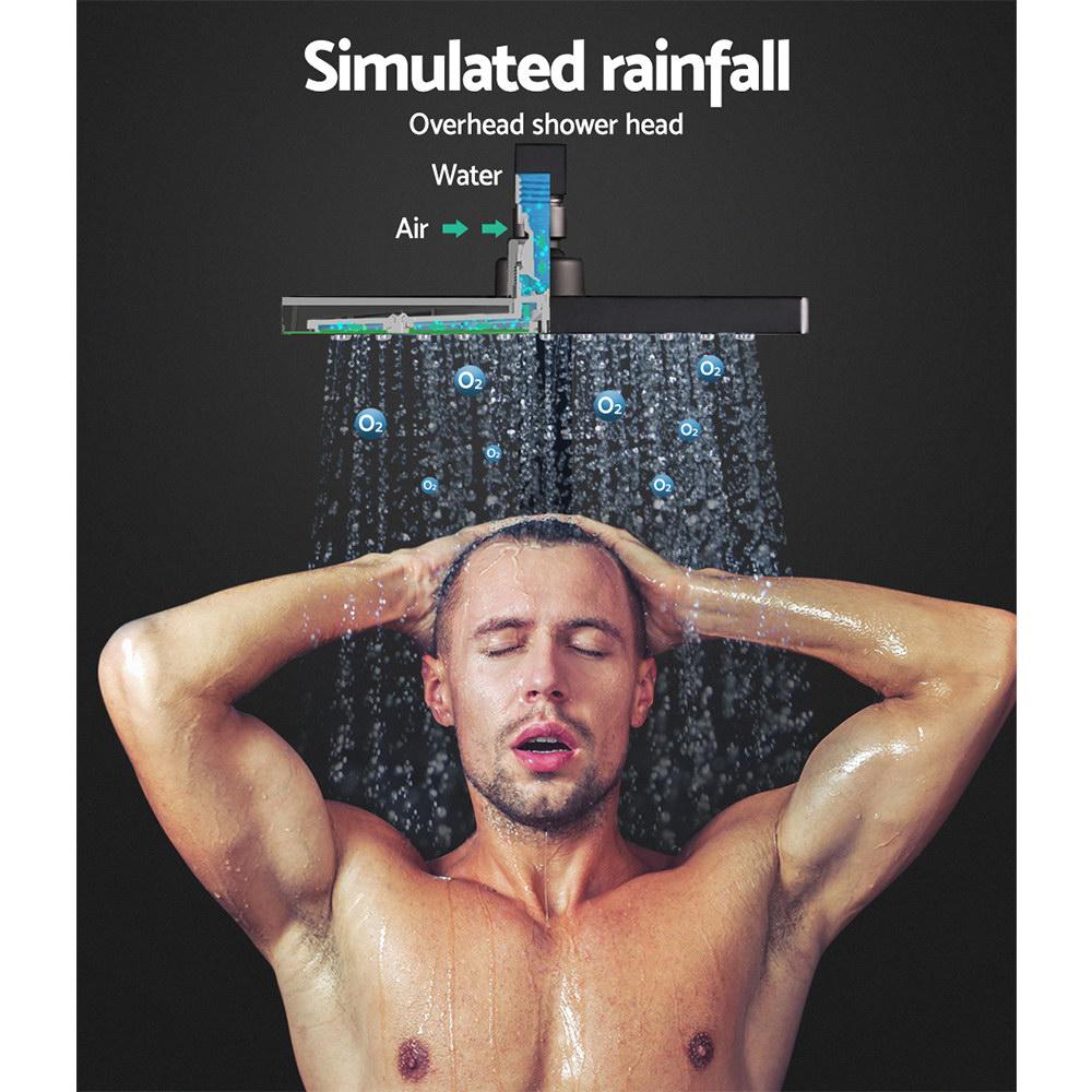 Cefito 8'' Rain Shower Head Set Handheld Square High Pressure Black