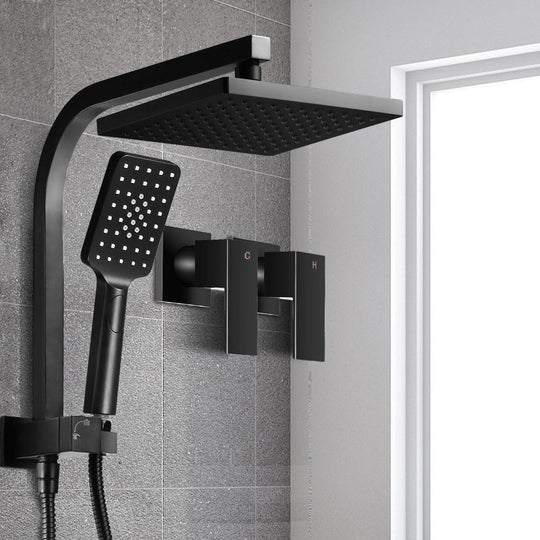 Cefito 8'' Rain Shower Head Set Handheld Round High Pressure Twins Tap