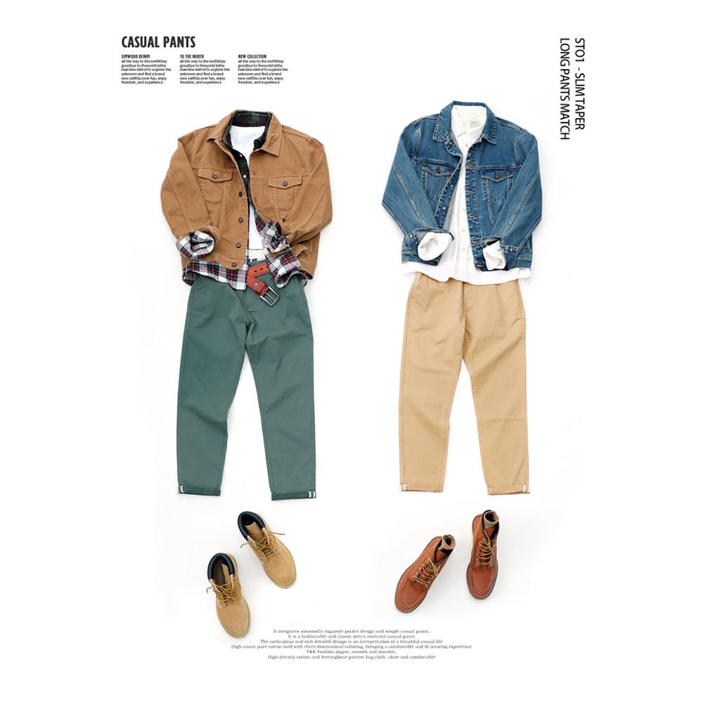 Simwood 2022 Spring Winter New Casual Pants Men Cotton Slim Fit Chinos