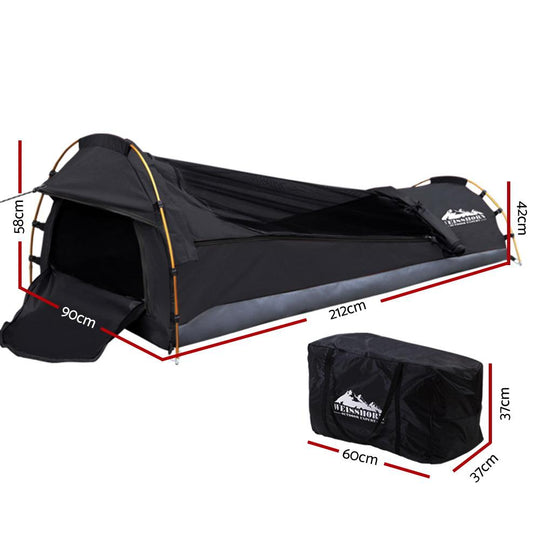 Weisshorn Camping Swag Single Biker Tent Free Standing Canvas Ripstop