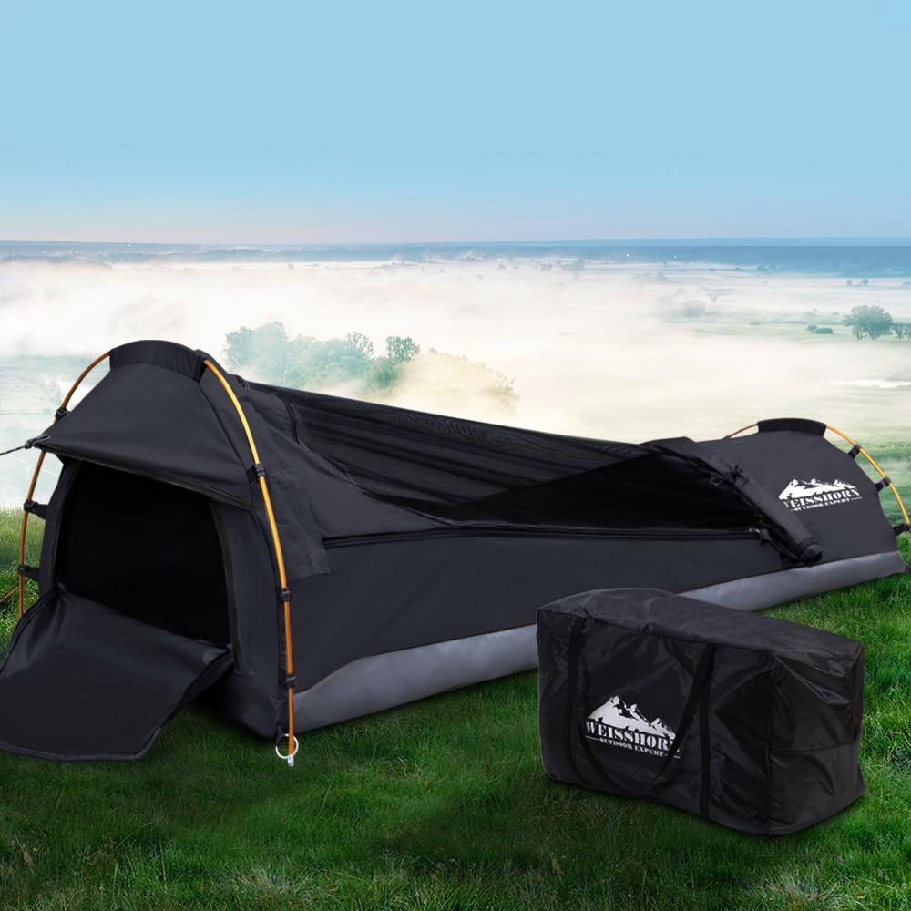 Weisshorn Camping Swag Single Biker Tent Free Standing Canvas Ripstop