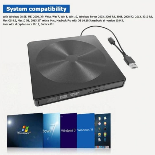 YJ895 High Speed DVD Burner Type-C Computer Laptop External Optical