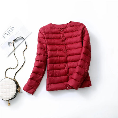 2024 New Arrivals Autumn Winter Warm Women White Duck Down Slim