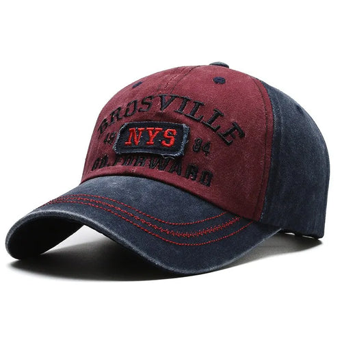 Four Seasons Men Baseball Cap Casual Distressed Washed Cotton Letter