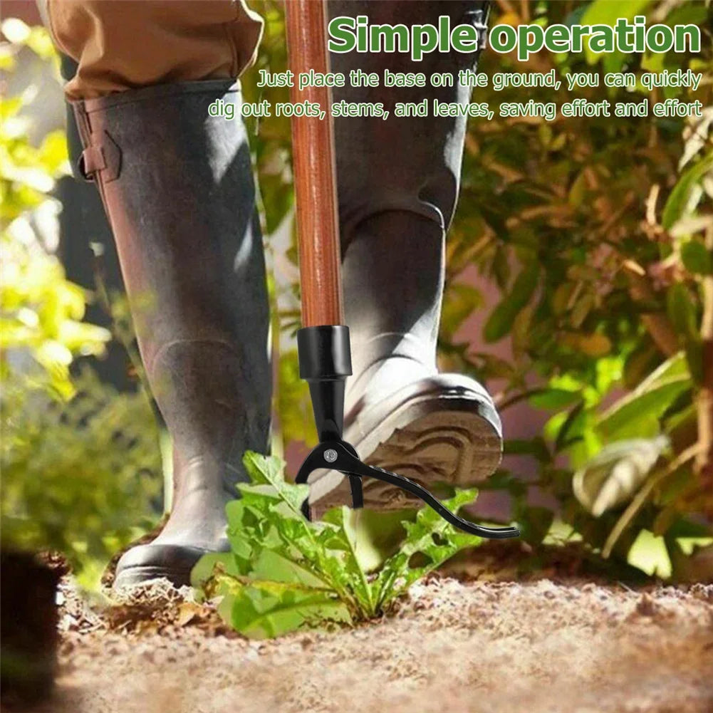 BIESUO Weed Puller Tool Heavy Duty Stand Up Weed Puller 4 Claw Head Weeder Tool for Gardening Projects Lawn Without Bending
