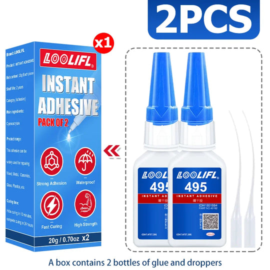 Super Glue All-Purpose Liquid 20g - Fast Drying Clear CA Adhesive for Metal,Plastic, Wood, Ceramic, Glass & DIY Repairs Easy Use