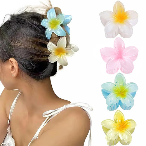 4Pcs Flower Hair Claw Clips for Women Fashion Large Hair Clips Beach