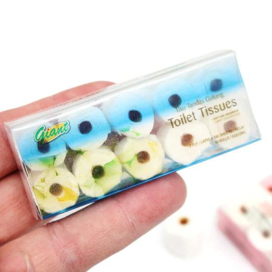 1 Set 1/12 Dollhouse Mini Paper Towel Roll Model Toilet Tissue