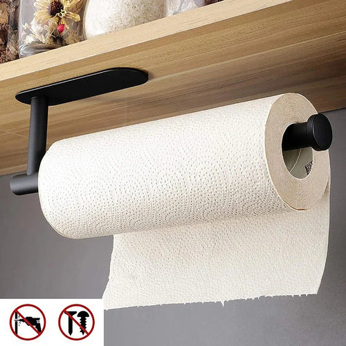 Kitchen Paper Towel Holder Adhesive Tissue Hanger Toilet Roll Paper