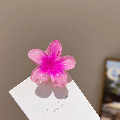 6Pcs Hawaiian Gradient Hair Clips Flower Hair Claws Women Small Size