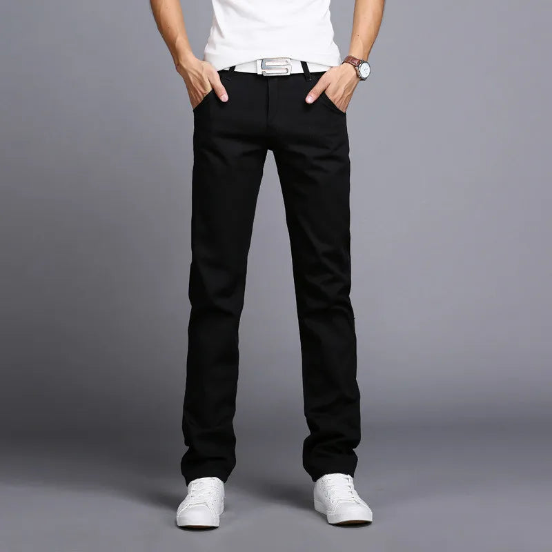 New Spring Autumn Casual Pants Men Cotton Slim Fit Chinos Fashion Long