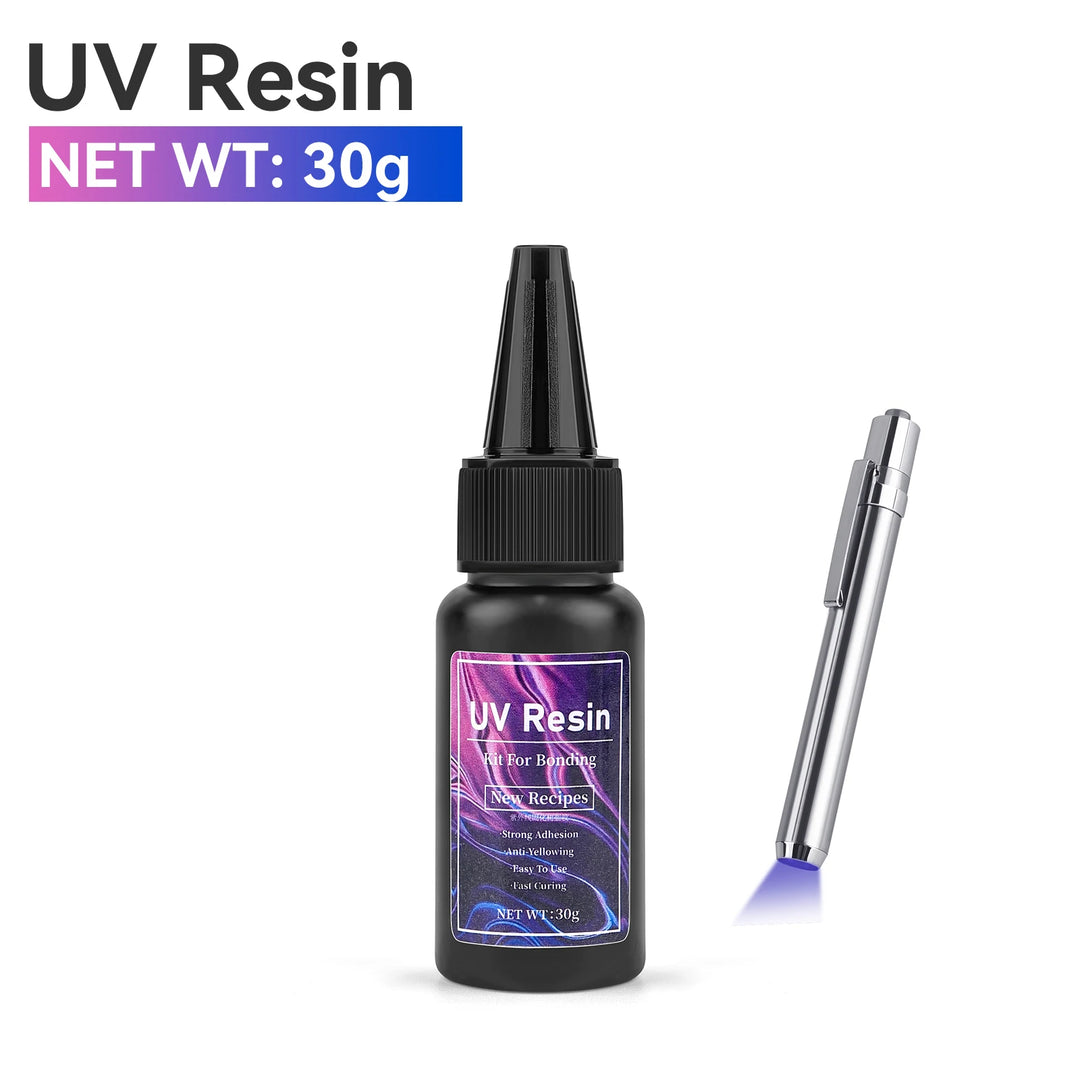 20g/30g/50g UV Epoxy Resin Glue DIY Jewelry Making High Transparency Fast Drying High Hardness Glue UV Lamp DIY Craft Decor
