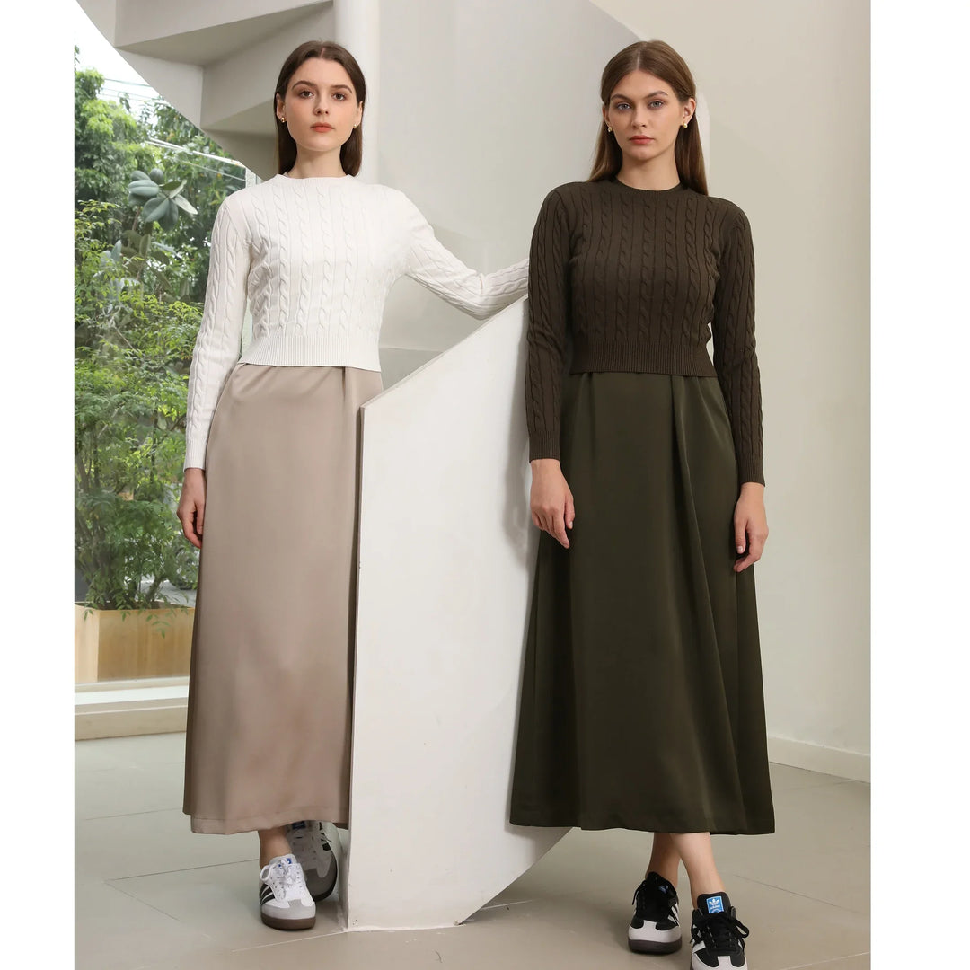 AP Women 2025 Autumn and Winter Cableknit Sweater Soft Casual Five