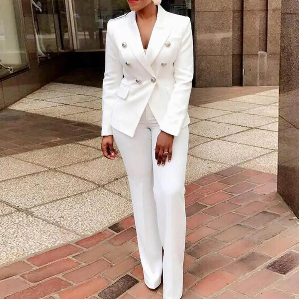 Women's Elegant Casual Fashion 2 Piece Set Blazer + Pants Ladies
