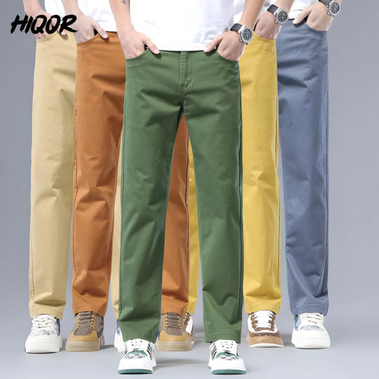 HIQOR Male Pants Solid Black Smart Casual Trousers For Men Suit Pants