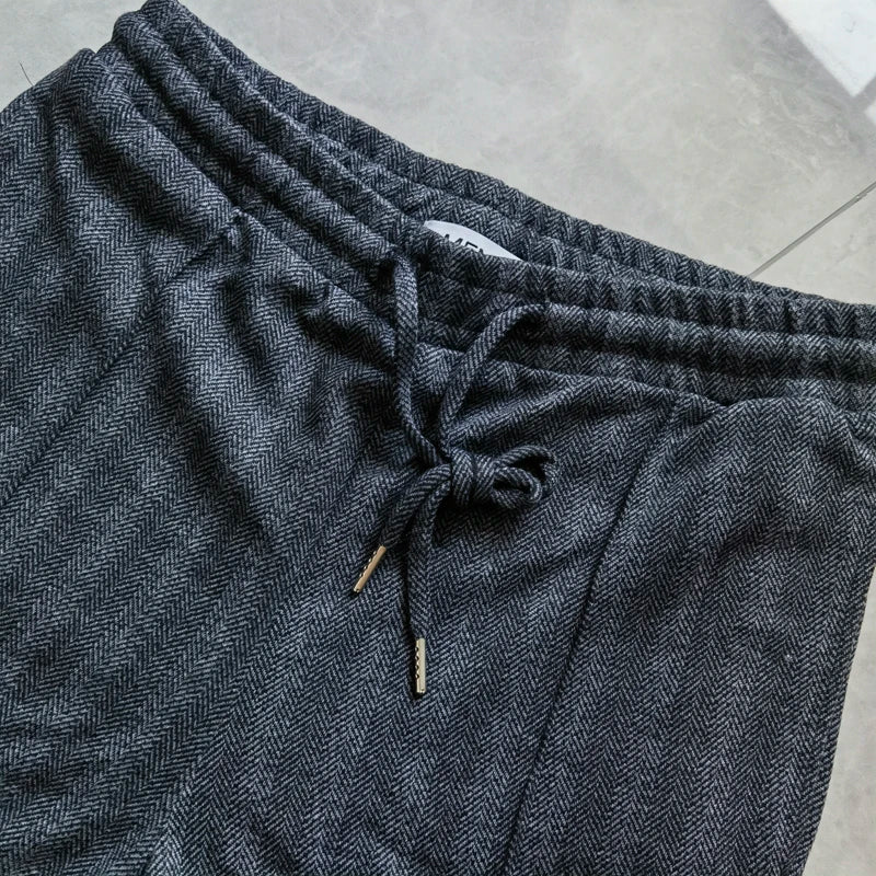 Men's custom logo gym track stacked sweatpants chino pants flared
