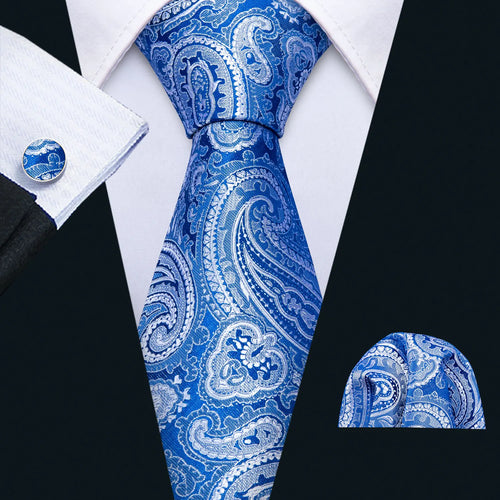 Men Tie Gold Navy Blue Striped Silk Tie 3.4" Jacquard Party