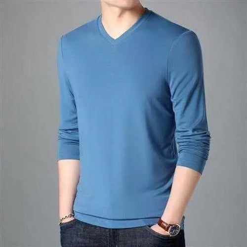 Oversize Smooth Shirts for Men 2023 New Arrival Jersey V-neck